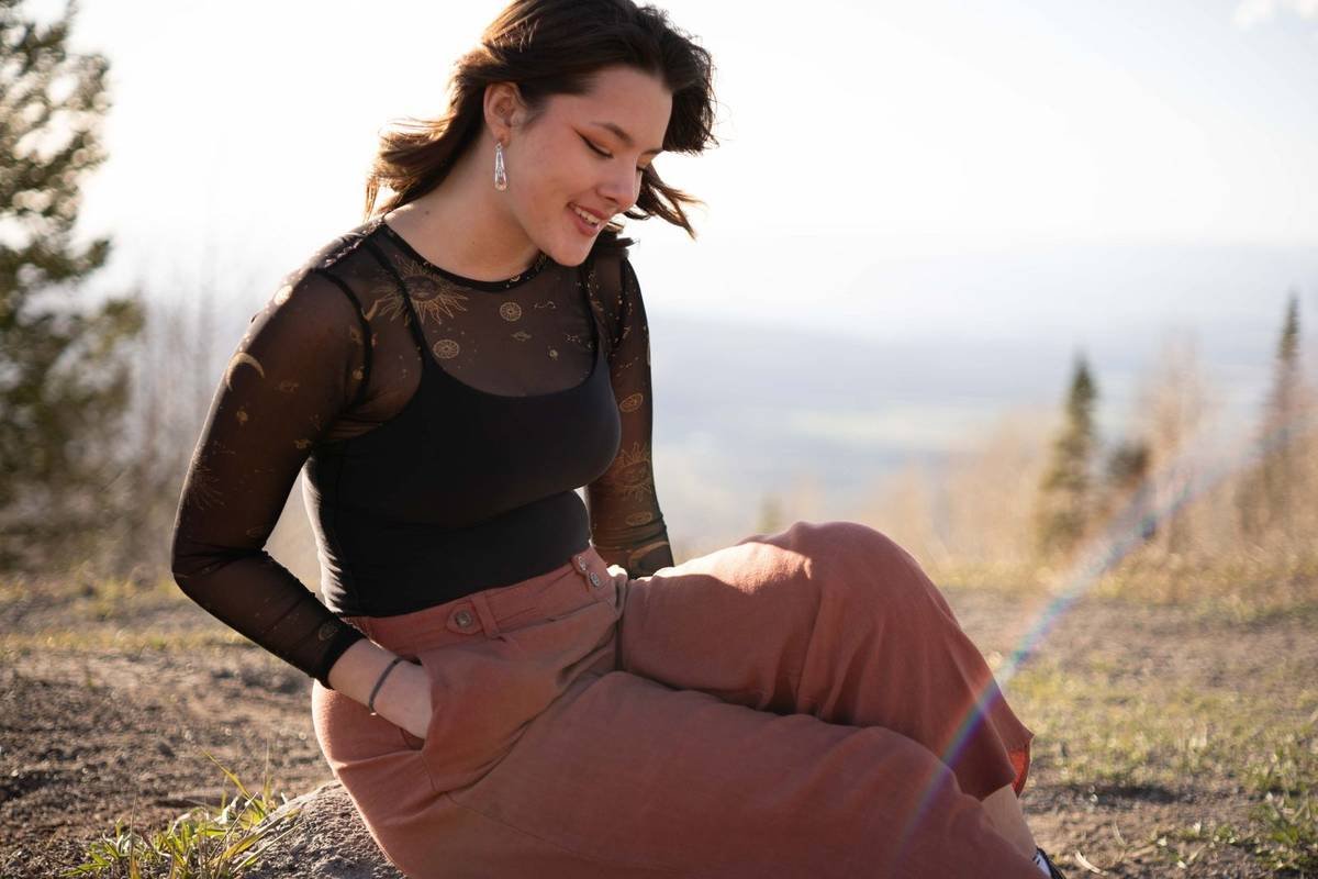 Senior portrait on a mountain overlook